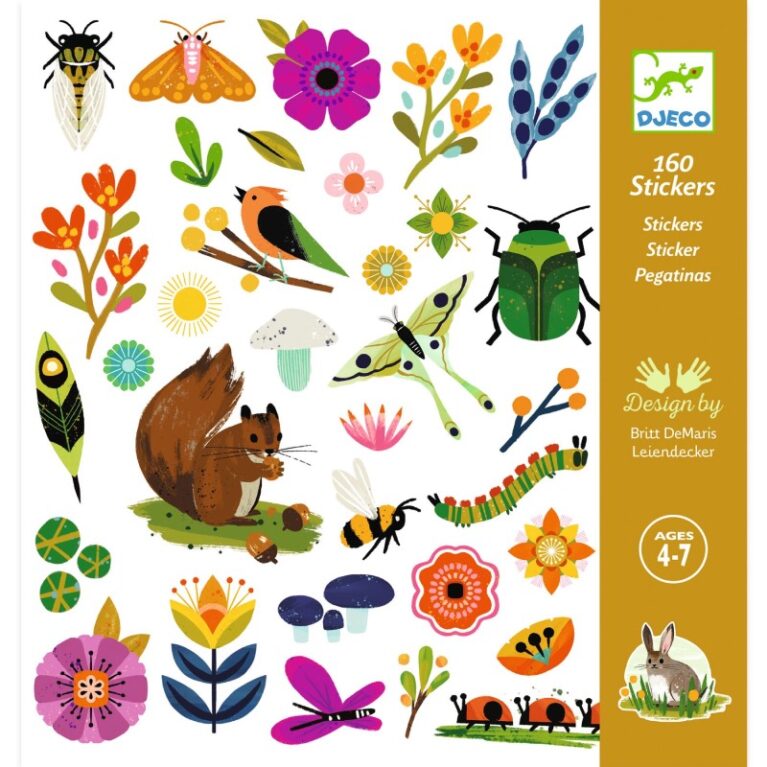 Garden &#8211; Pack Of 160 Stickers By Djeco 4+