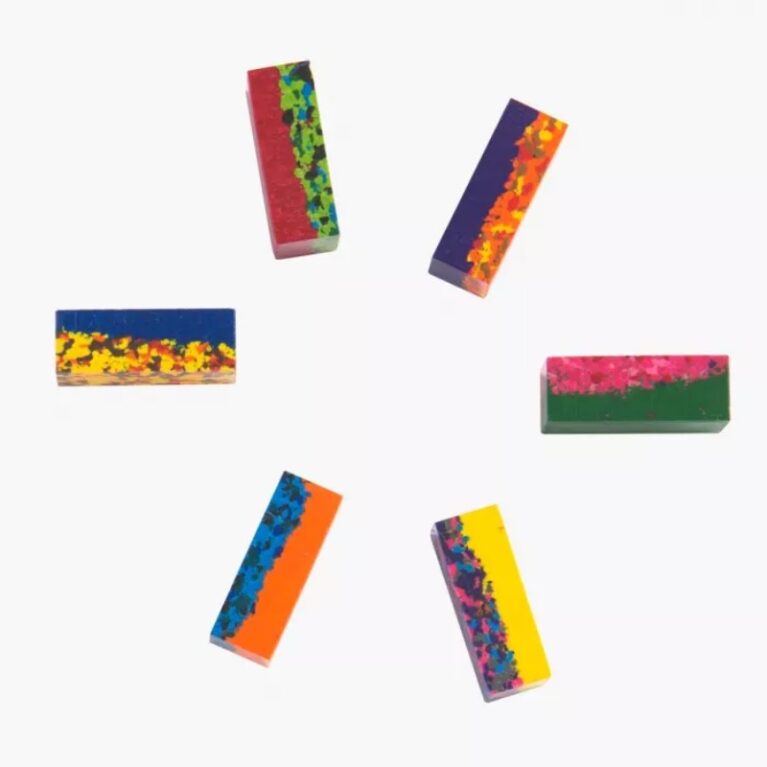 Set Of 6 Multi-Coloured Wax Blocks By Moulin Roty 3+