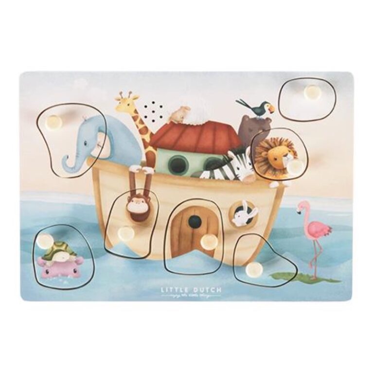 Noah&#8217;s Ark Wooden Sound Puzzle By Little Dutch 1+