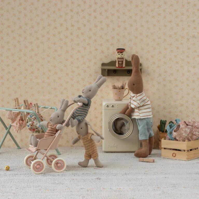 Micro Pram Stroller In Powder By Maileg 3+