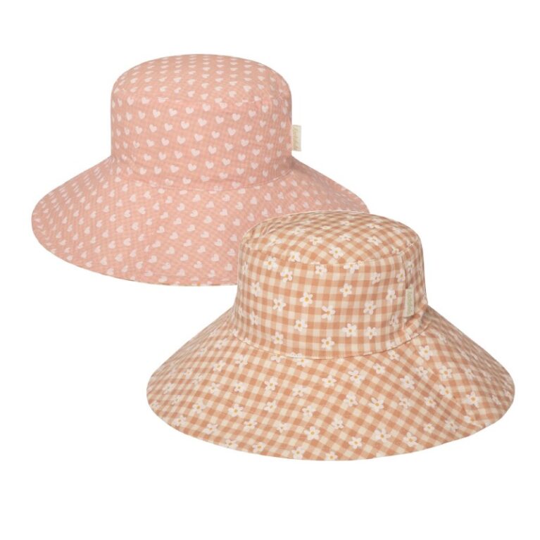 Children&#8217;s Daisy Gingham Reversible Sun Hat 3-6yrs