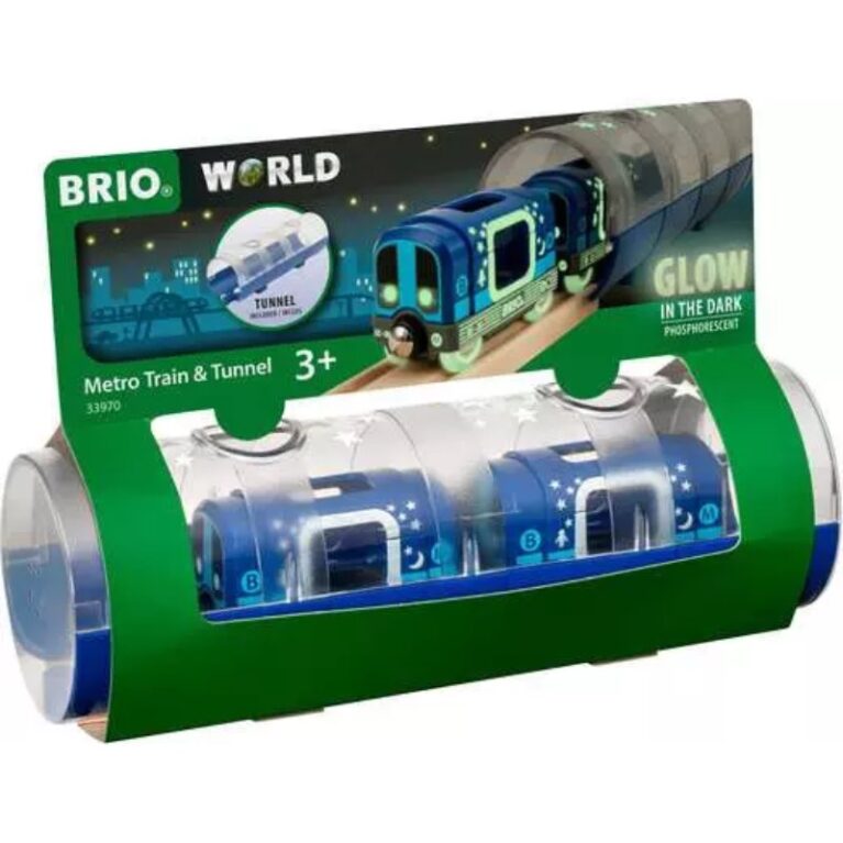 Glow In The Dark Metro Train &#038; Tunnel By Brio Wooden Railway 3+