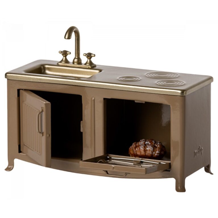Miniature Kitchen Unit In Light Brown By Maileg 3+