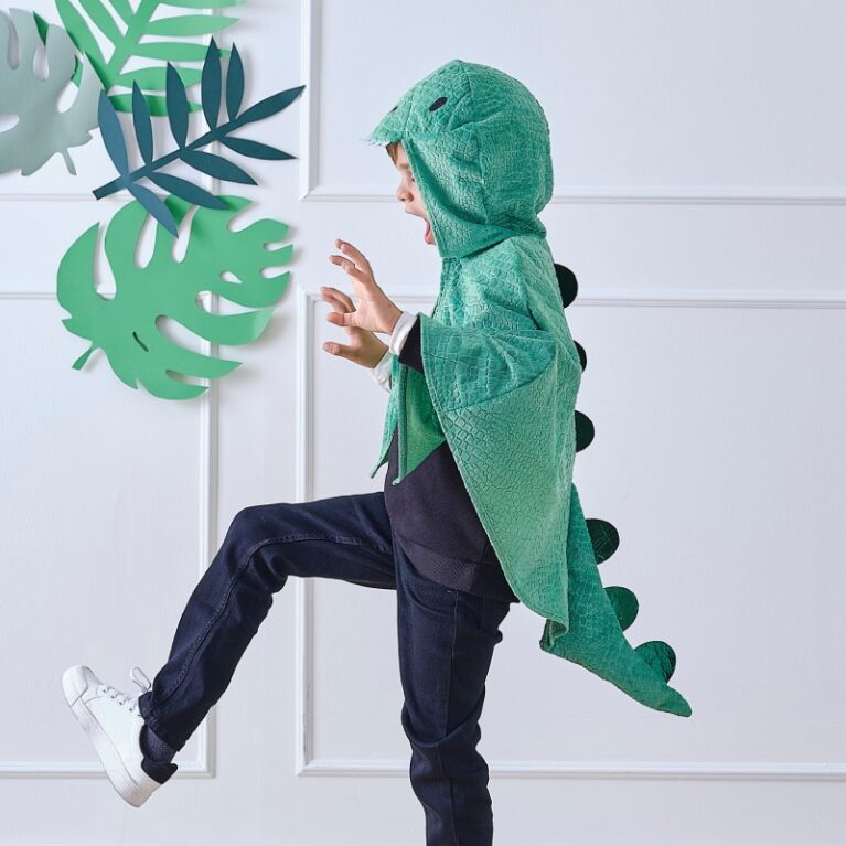 Children&#8217;s Green Dinosaur Costume Cape