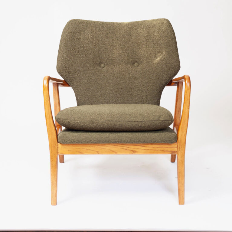 The Button Armchair in Green Fabric