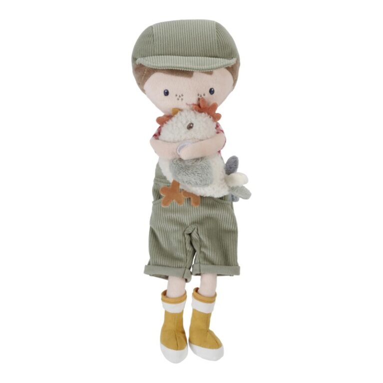 Farmer Jim With Chicken &#8211; Medium Cuddle Doll By little Dutch 1+