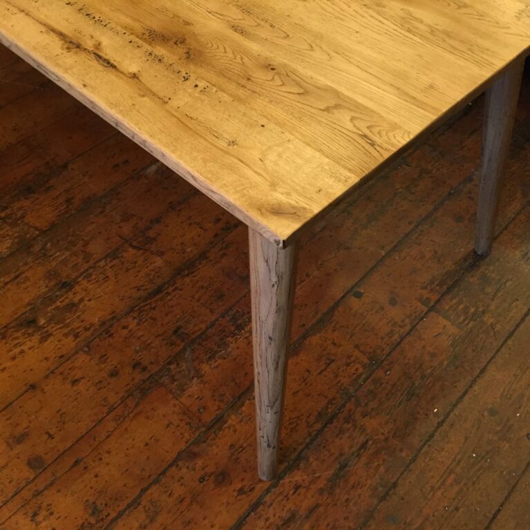 Gotland 1.5m Rectangular Oak Retro Dining Table Splayed Legs