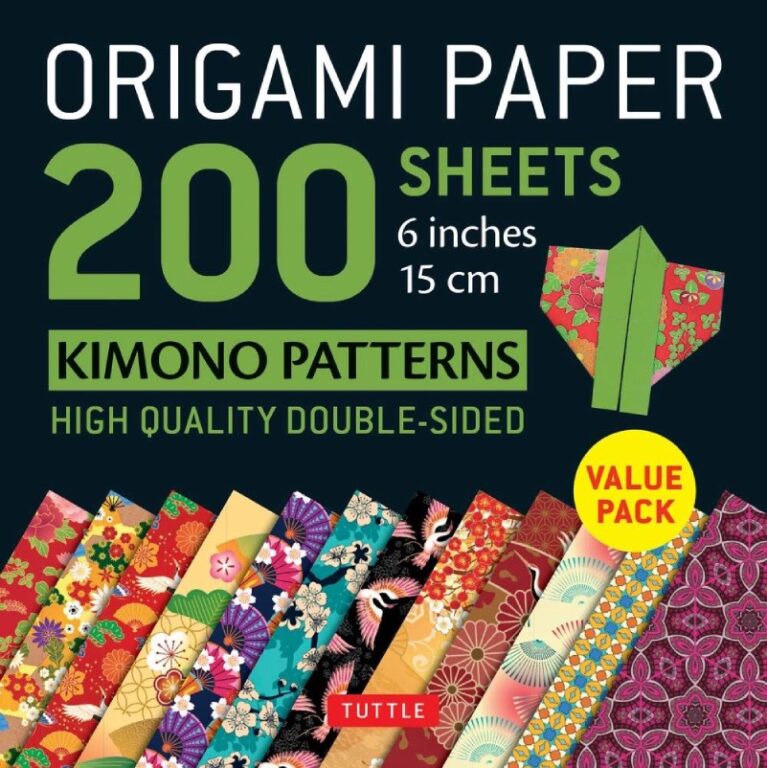 Origami Paper In Kimono Patterns &#8211; Paperback Book