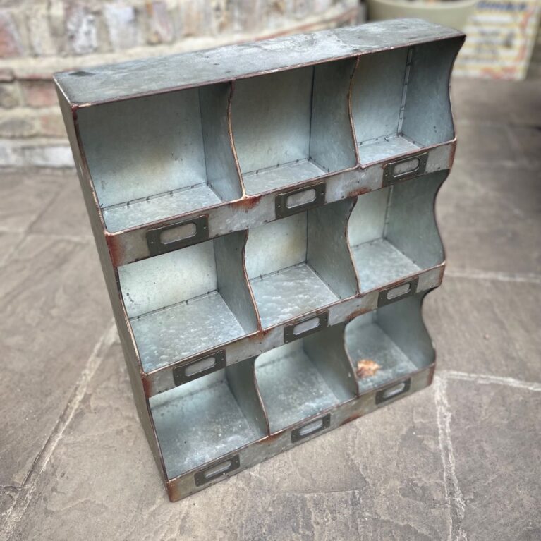 Metal Galvanized Wall Mounting Storage Unit With 9 Cubby Holes