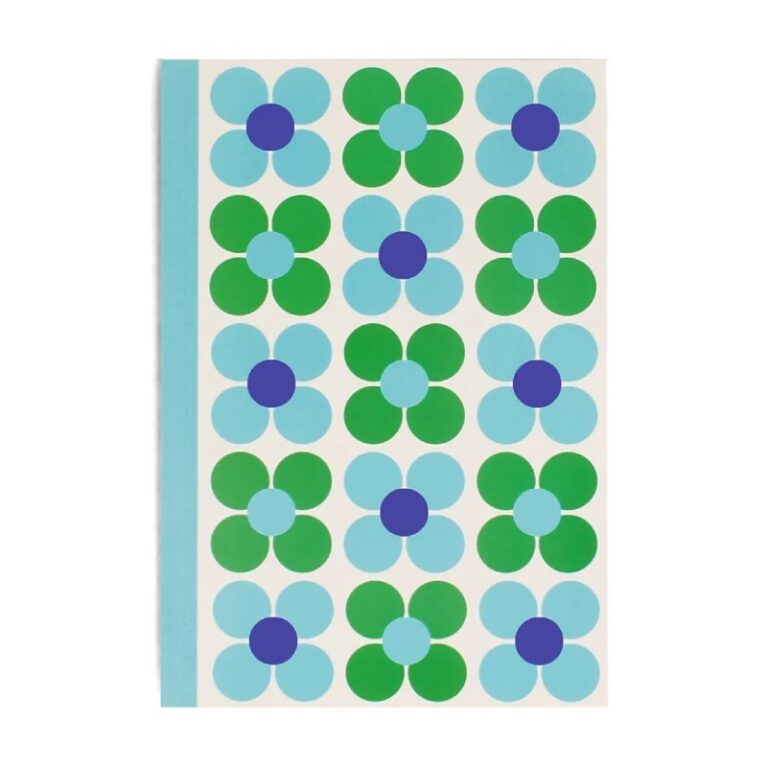 A5 Lined Notebook &#8211; Blue &#038; Green Daisy