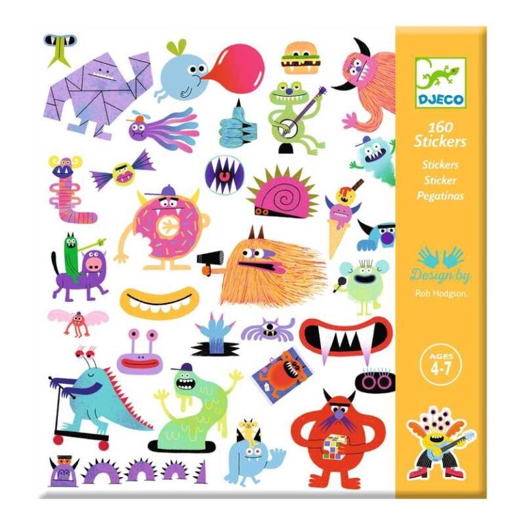 Monsters &#8211; Pack Of Metallic Stickers By Djeco 4+