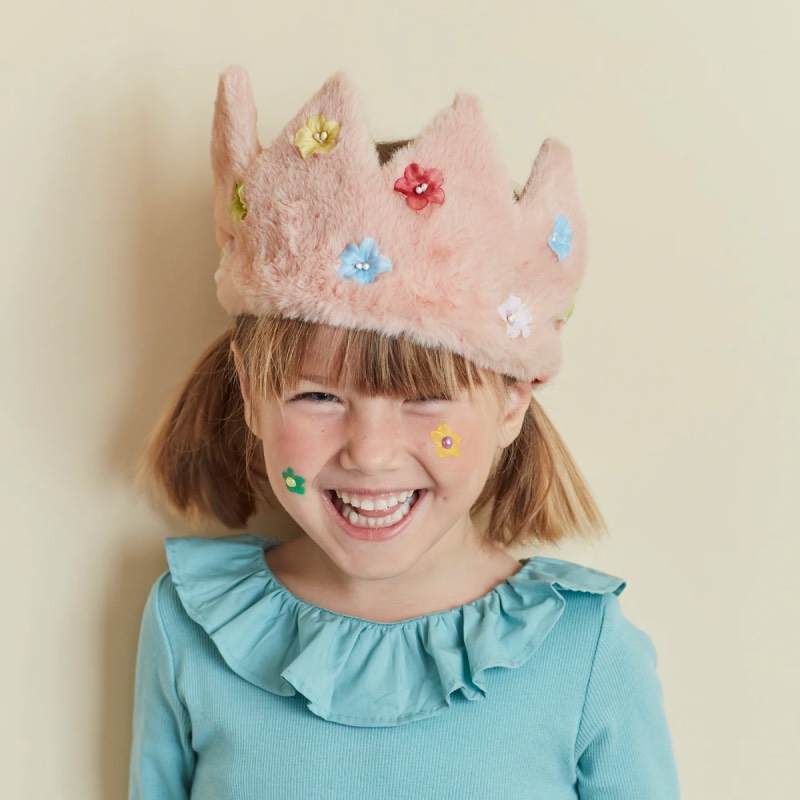 Children&#8217;s Plush Pink Crown Fancy Dress Costume 3+