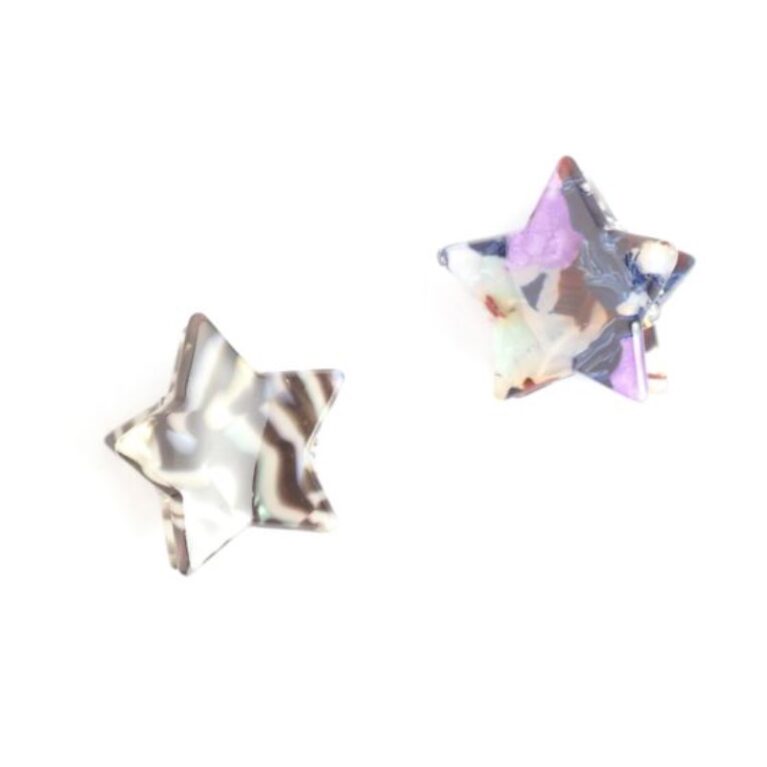 Grey Stars &#8211; Pair Of Claw Hair Clips