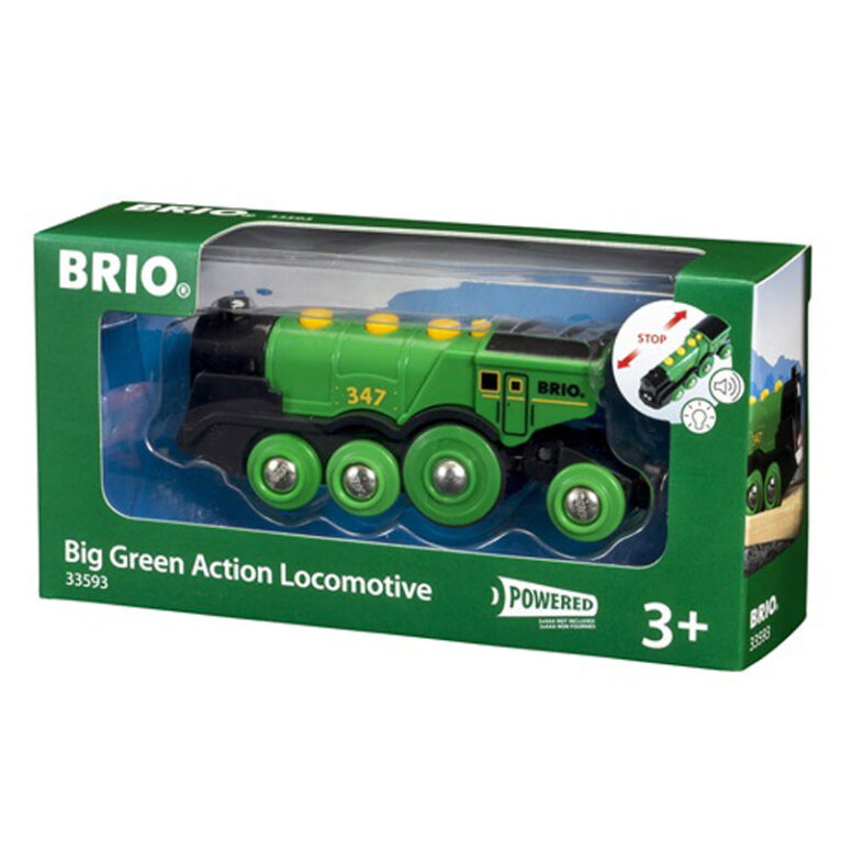 BRIO® Big Green Action Locomotive Train Wooden Railway 3+
