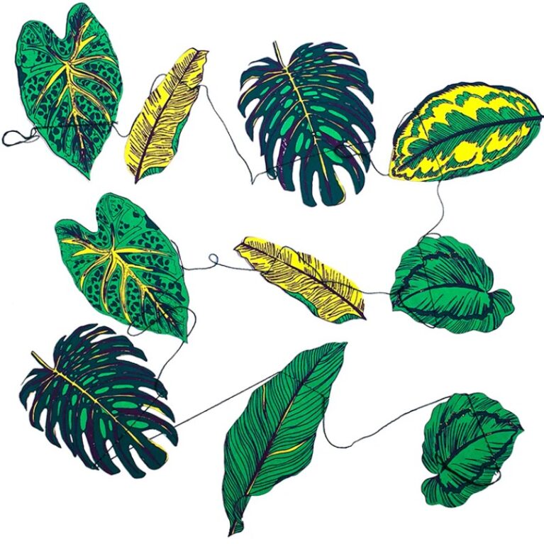 Leaves &#8211; Printed Sewn Paper Garland Decoration