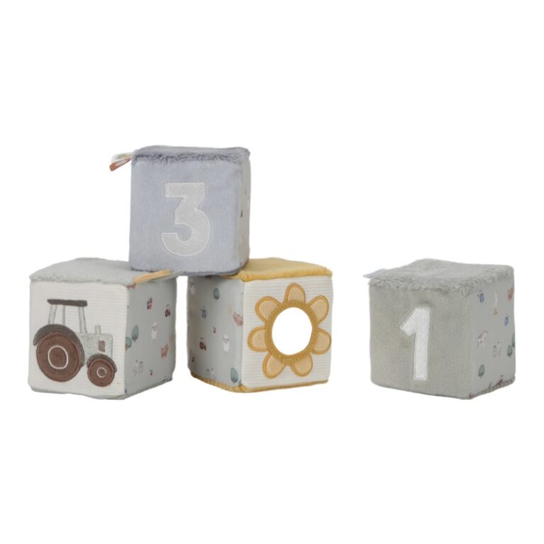 Little Farm &#8211; Set Of 4 Soft Cubes By Little Dutch 0+