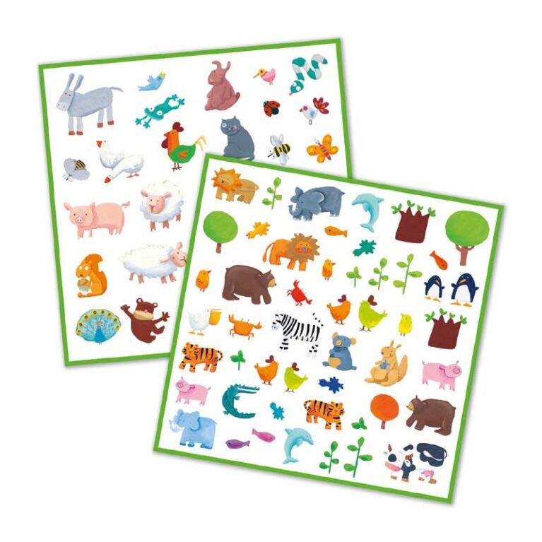 Animals &#8211; Pack Of 160 Stickers By Djeco 4+