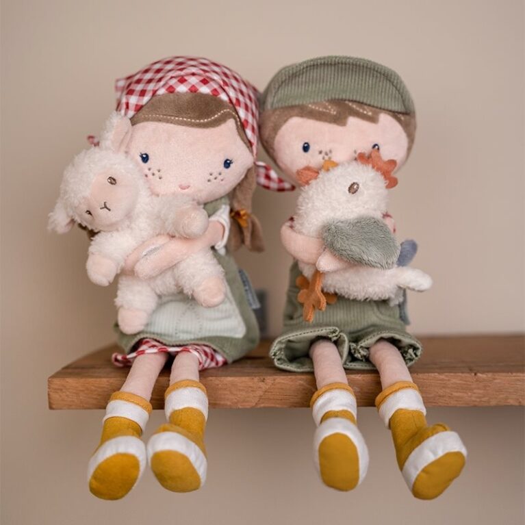 Cuddle Doll Farmer Rosa With Sheep 35cm By Little Dutch 1+