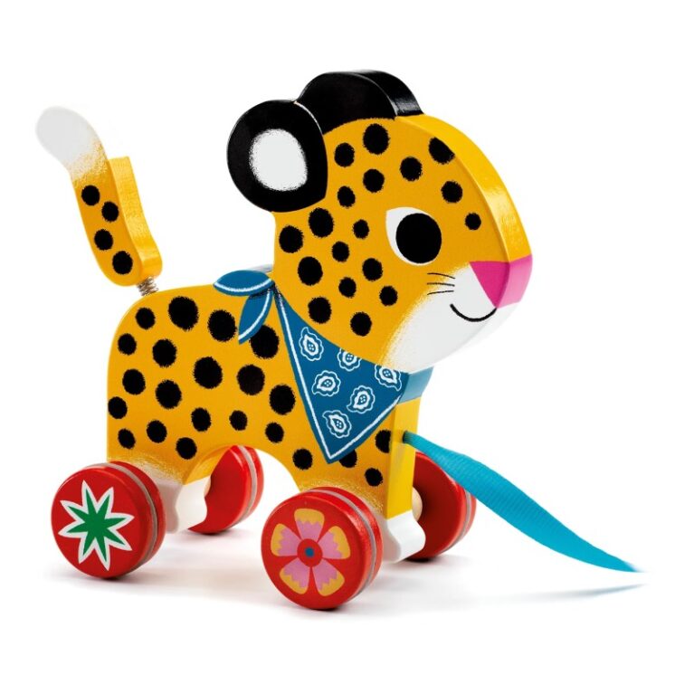 Greta The Leopard Wooden Pull Along Toy 18m+