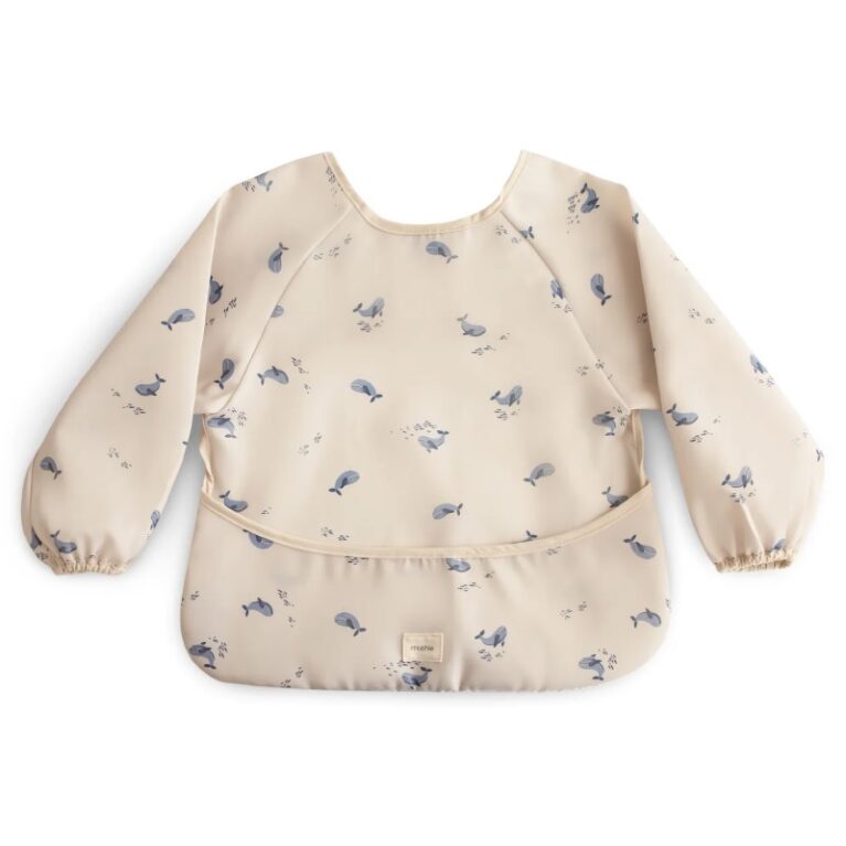 Long Sleeve Bib In Whale Print 6m+