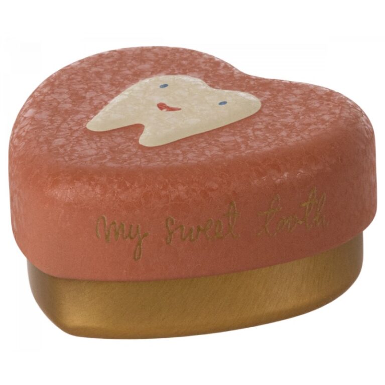 Heart Shaped Tooth Box In Rose By Maileg