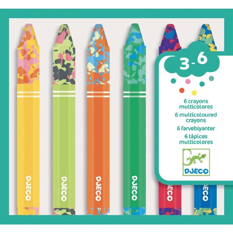 Pack Of 6 Multicoloured Crayons By Djeco 3+