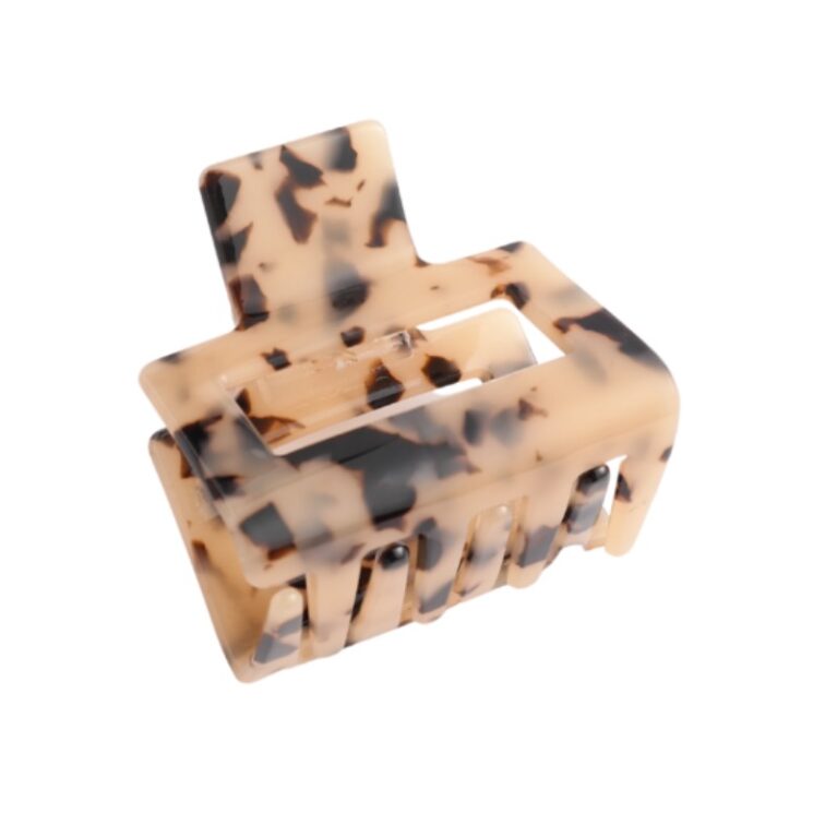 Square Cream Tortoiseshell &#8211; Large Single Claw Hair Clip
