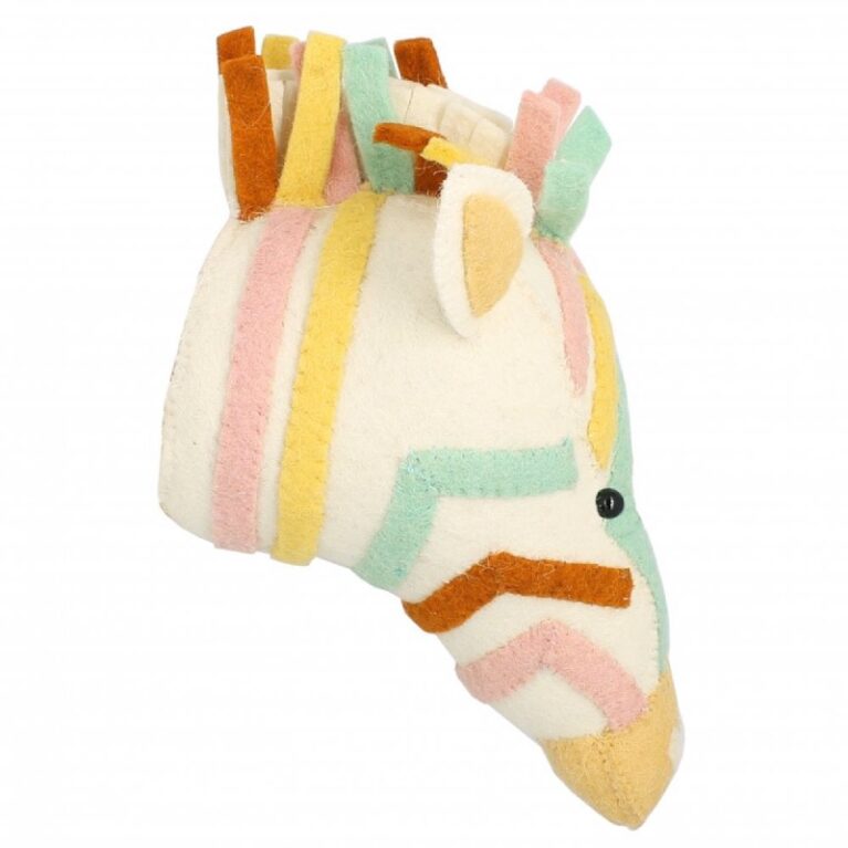 Mini Pastel Zebra Head Wall Decoration