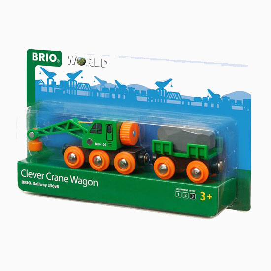 BRIO® Clever Crane Wagon Wooden Railway Age 3+