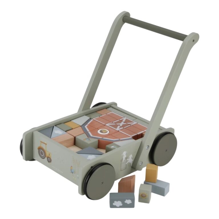 Little Farm &#8211; Wooden Block Trolley By Little Dutch 1+