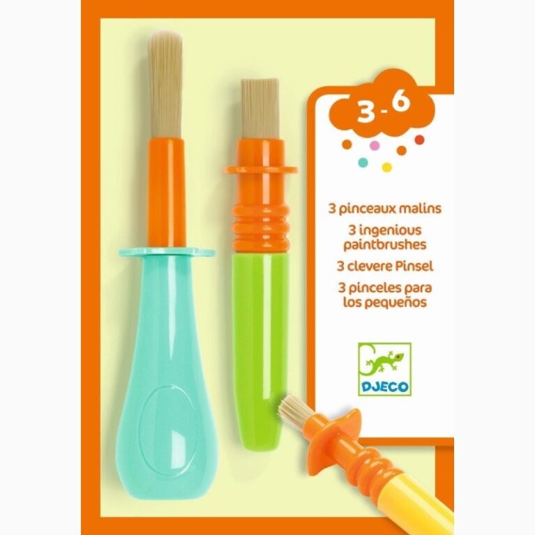 Set Of 3 Clever Paintbrushes By Djeco 3+