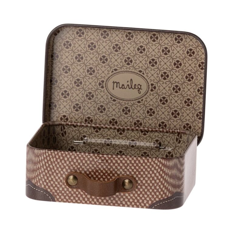 Brown Travel Mini Metal Suitcase By Maileg