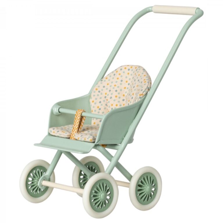 Micro Pram Stroller In Mint By Maileg 3+