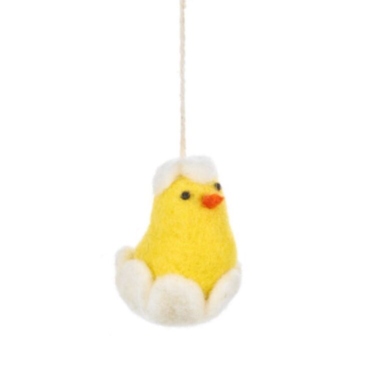 Baby Hatching Chick &#8211; Handmade Felt Hanging Decoration