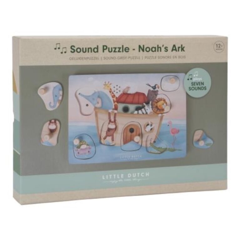 Noah&#8217;s Ark Wooden Sound Puzzle By Little Dutch 1+