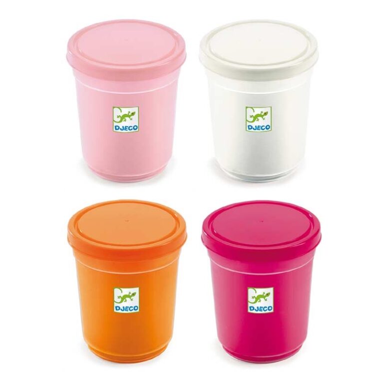Set Of 4 Pots Of Play Dough In Sweet Colours By Djeco 18m+