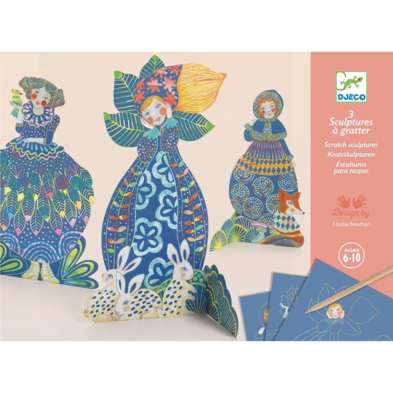 Pretty Dresses &#8211; Sculptures To Scratch Craft Kit By Djeco 6+