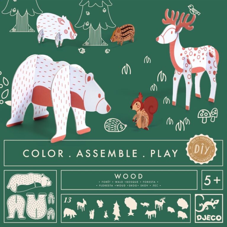 Forest &#8211; Do It Yourself Wooden Animal Craft Kit By Djeco 5+