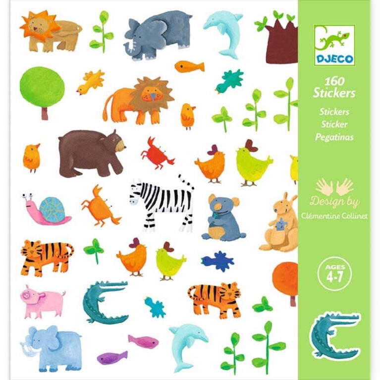 Animals &#8211; Pack Of 160 Stickers By Djeco 4+