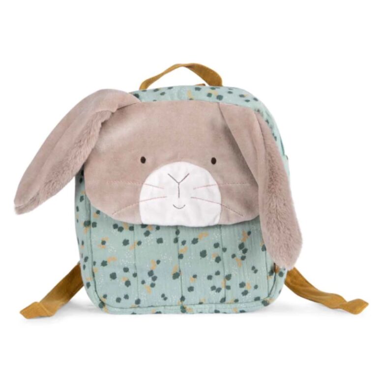 Children&#8217;s Sage Rabbit Backpack By Moulin Roty 3+