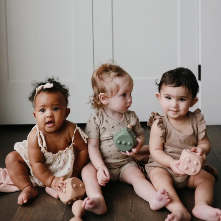 Set Of 2 Dice Press Silicone Sensory Toys 10m+