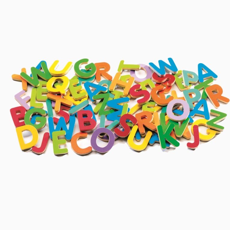 Box Of 83 Magnetic Upper Case Letters By Djeco 4+