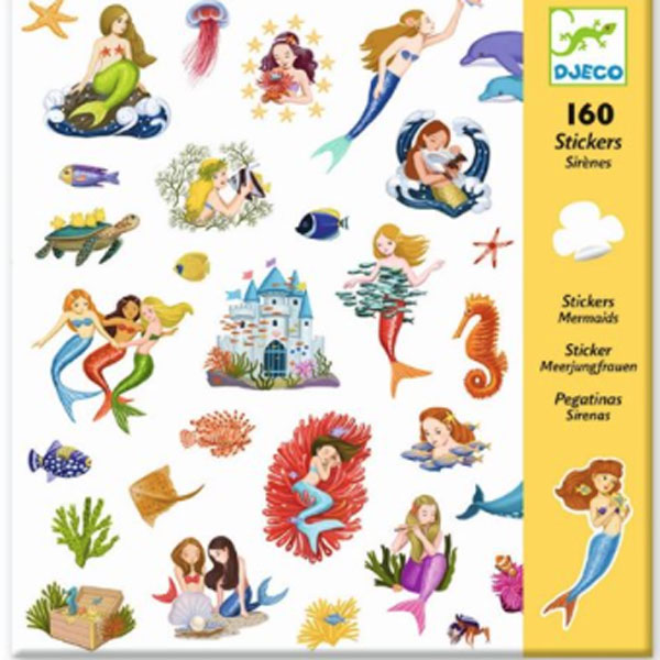 Mermaid Stickers Stylish 160 Pack Djeco