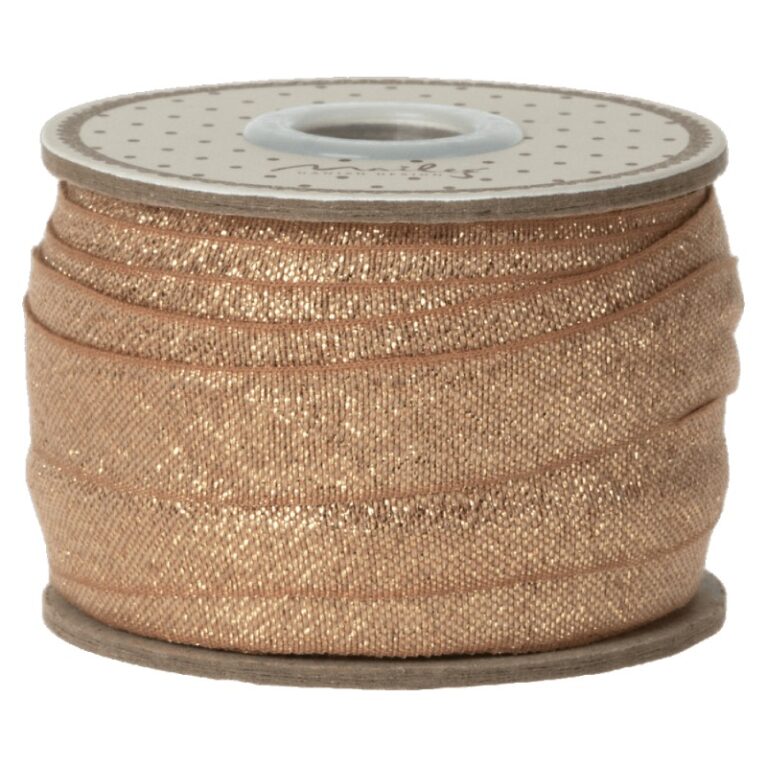 20m Roll Of Ribbon In Vintage Rose/Gold By Maileg