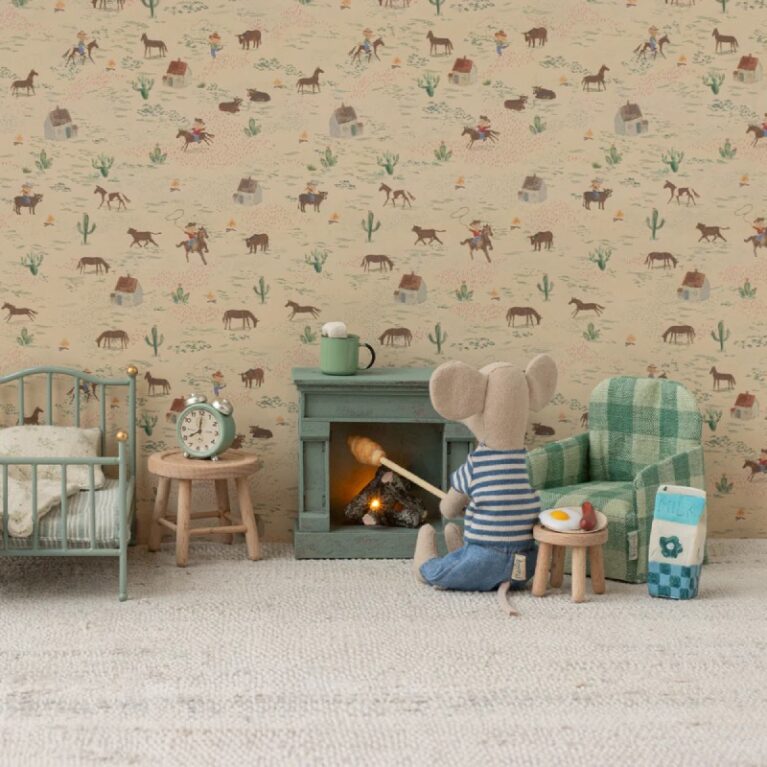 Miniature Green Checked Chair By Maileg 3+