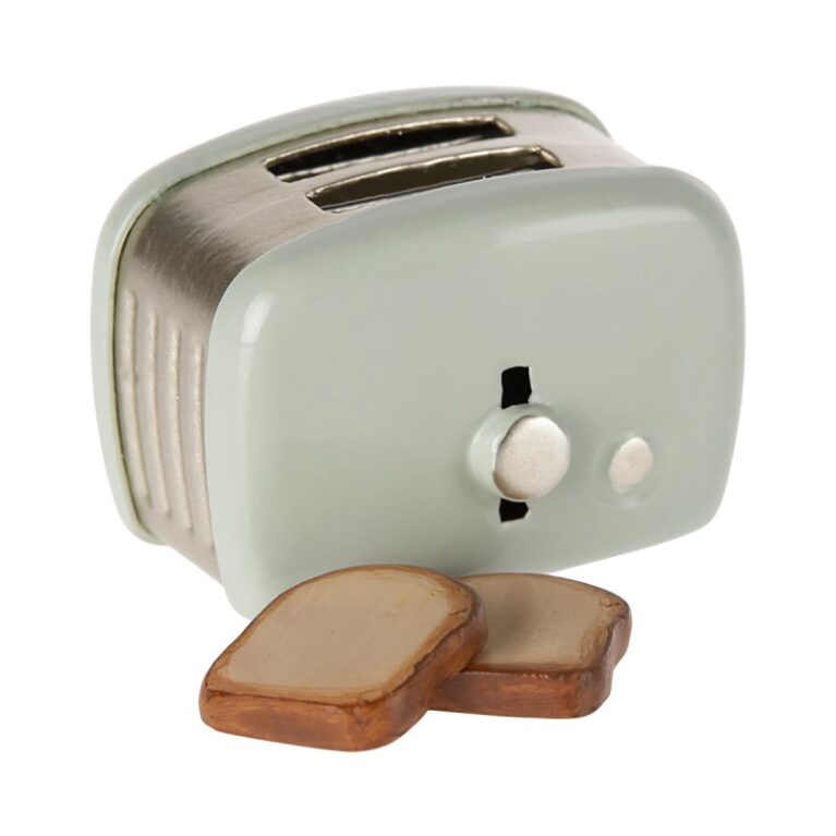 Miniature Toaster &#038; Bread In Mint By Maileg 3+