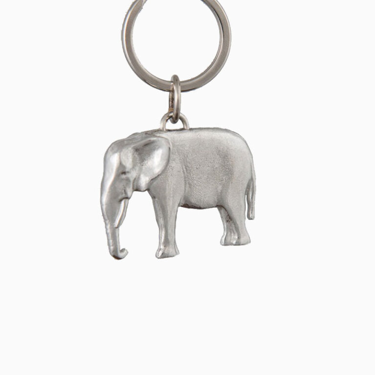 Handmade Fine Cast Pewter Keyring &#8211; Elephant
