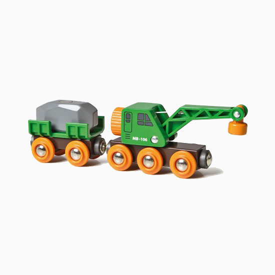 BRIO® Clever Crane Wagon Wooden Railway Age 3+