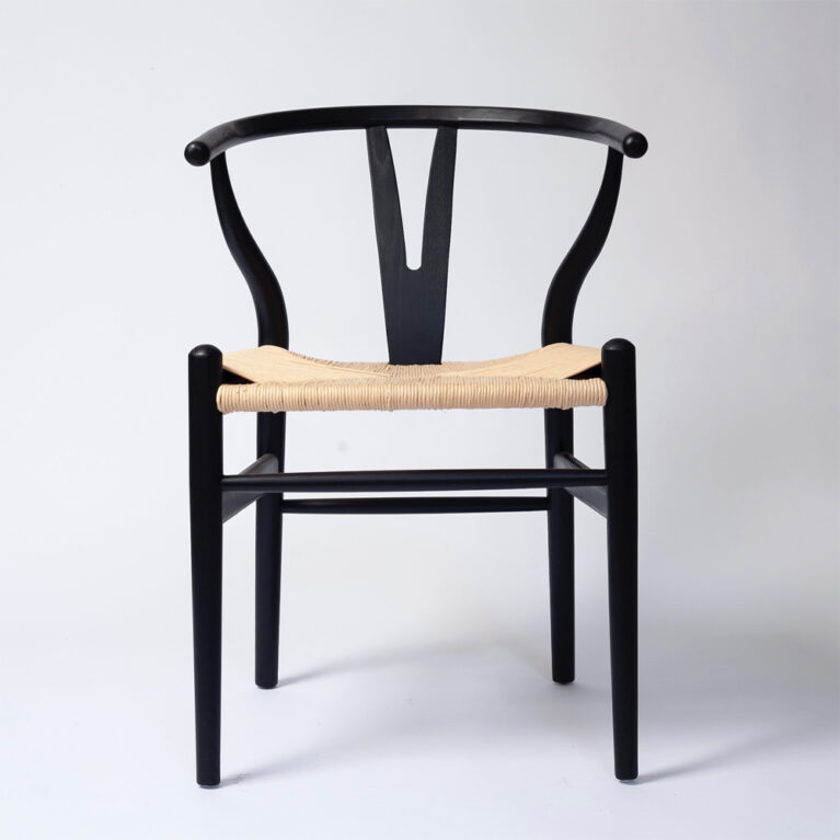 Mid-Century Style Curve Back Elm Chair &#8211; Black
