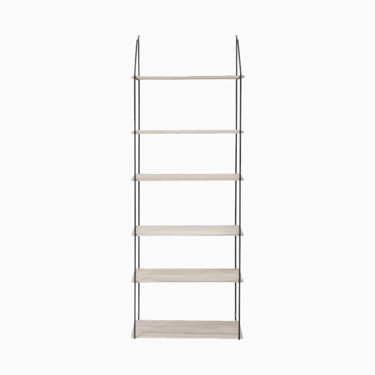 Linear Metal And Wood Wall Mounting Shelves